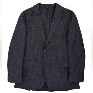 J.Crew Ludlow Slim Charcoal Plaid Moon Wool Blend Unstructured Jacket Size 38 S